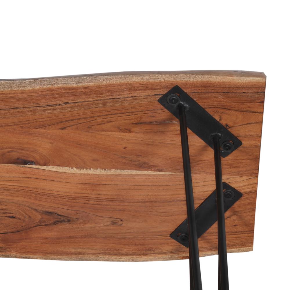 Hairpin Natural Live Edge Wood with Metal 48" Media Console Table, Natural. Picture 6