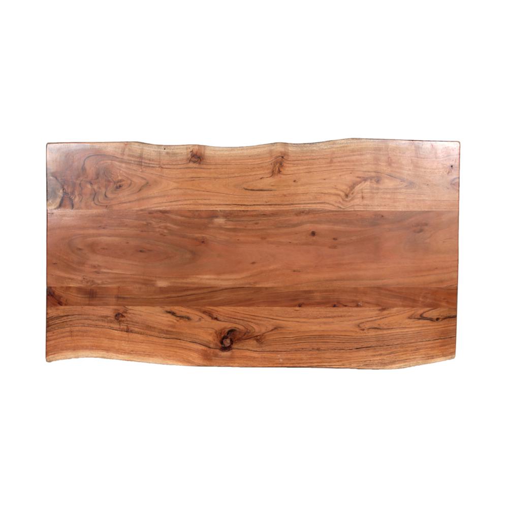 Hairpin Natural Live Edge Wood with Metal 42" Coffee Table, Natural. Picture 3