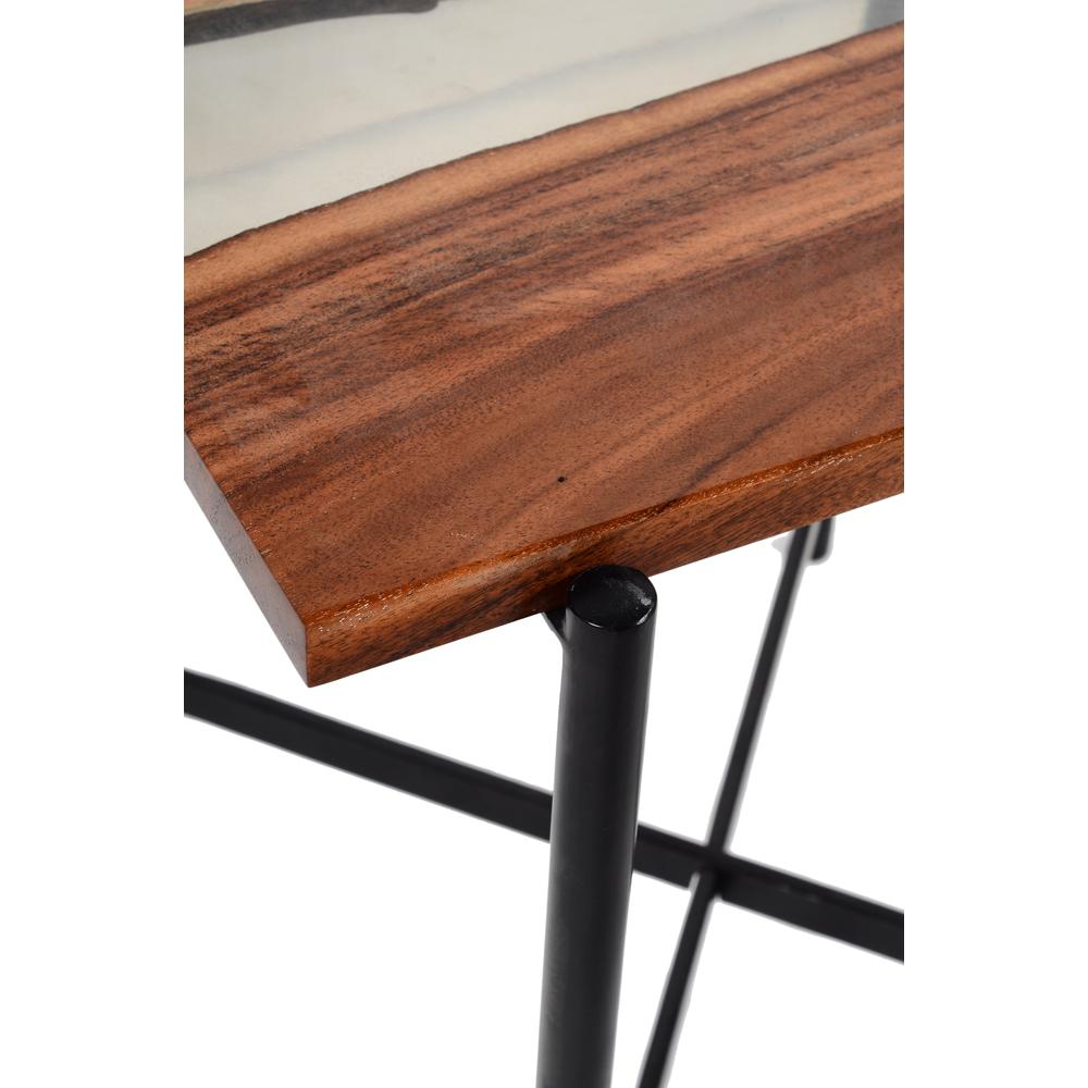 Rivers Edge 22" Acacia Wood and Acrylic End Table. Picture 6