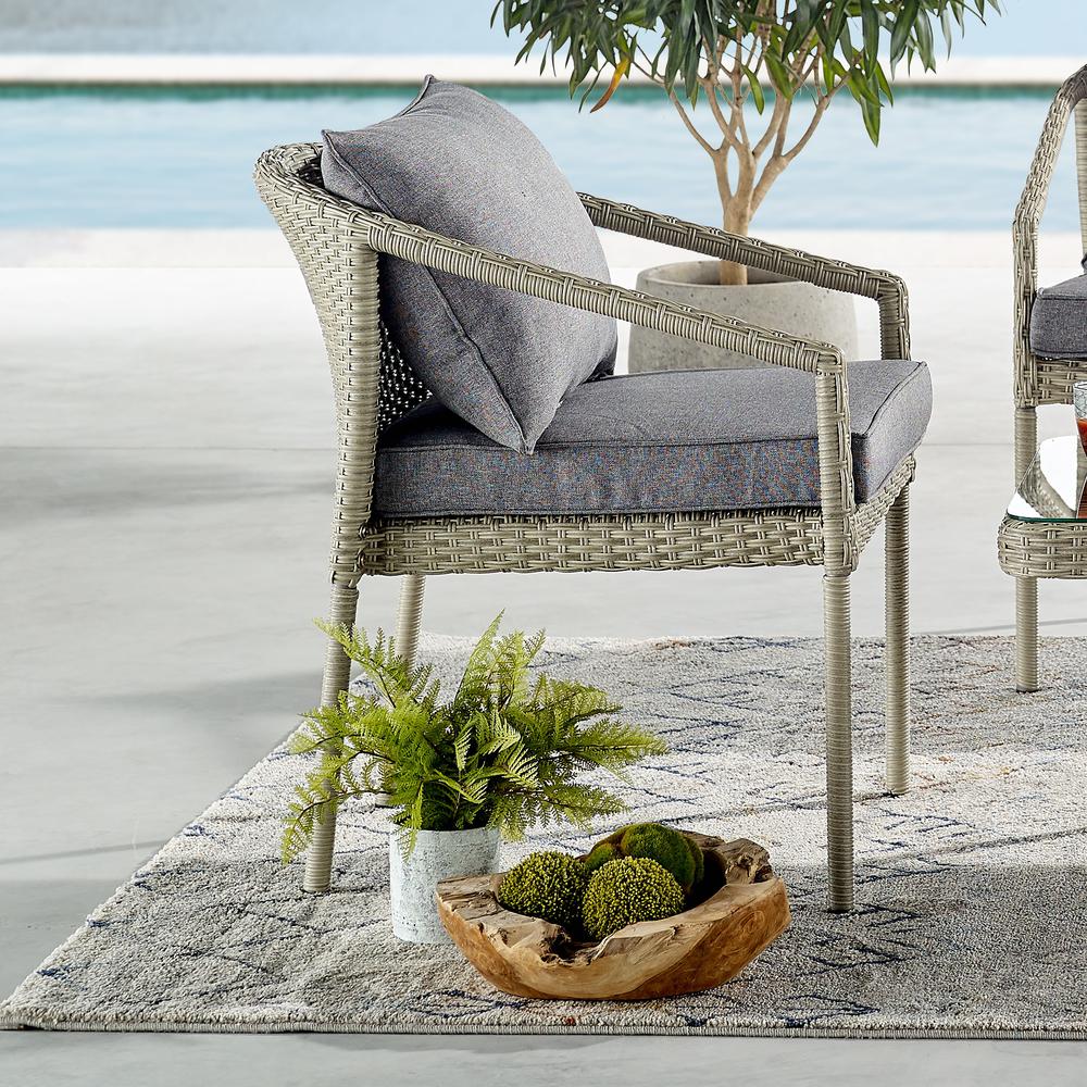 Windham All-Weather Wicker Outdoor Conversation Set with 26"H Cocktail Table, Set of Two Chairs and Two-Seat Bench. Picture 31