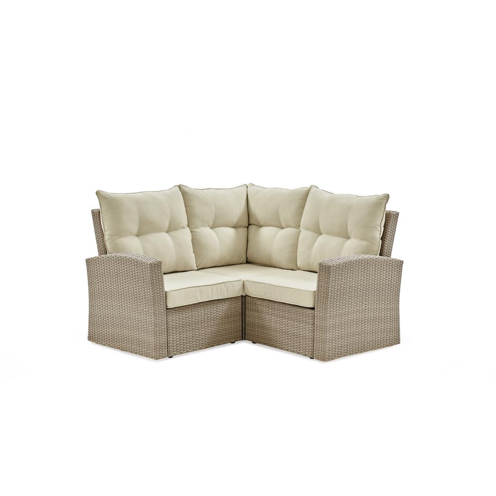Canaan All-Weather Wicker Corner Sectional Sofa with Cushions. Picture 1