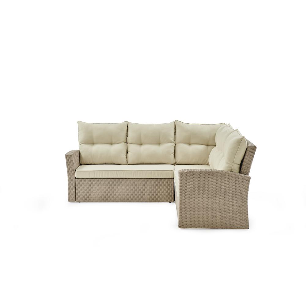 Canaan All-Weather Wicker Outdoor Double Corner Sofa. Picture 3