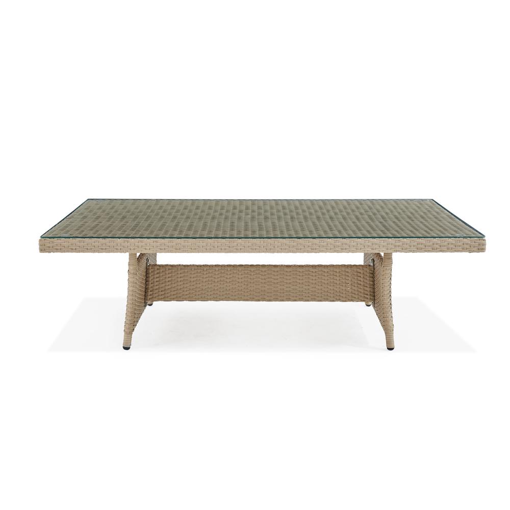 Canaan All-Weather Wicker Outdoor 57"L Coffee Table. Picture 25