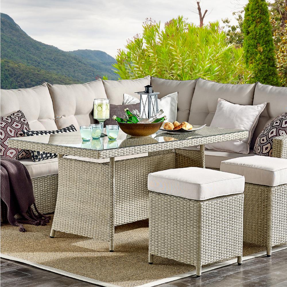Canaan All-Weather Wicker Outdoor 26"H Cocktail Table. Picture 3