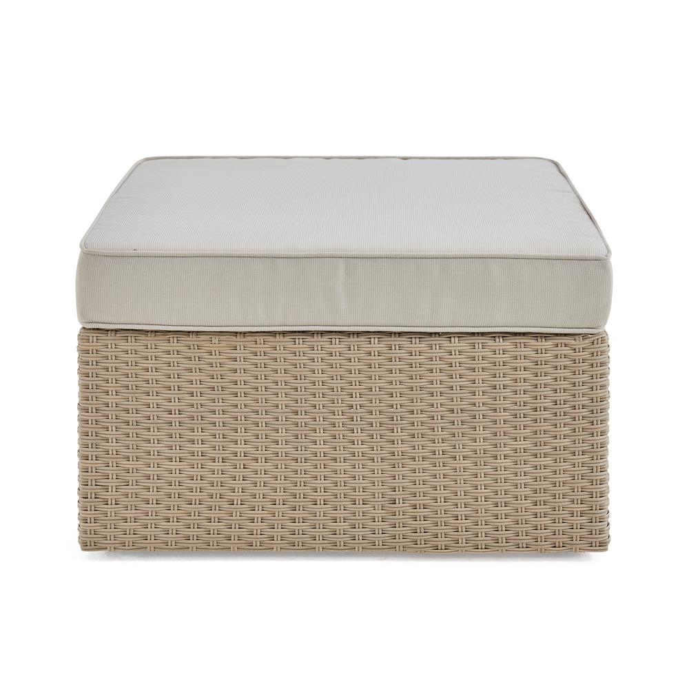 Canaan All-Weather Wicker Outdoor 26"  Square Ottoman with Cushion. Picture 21