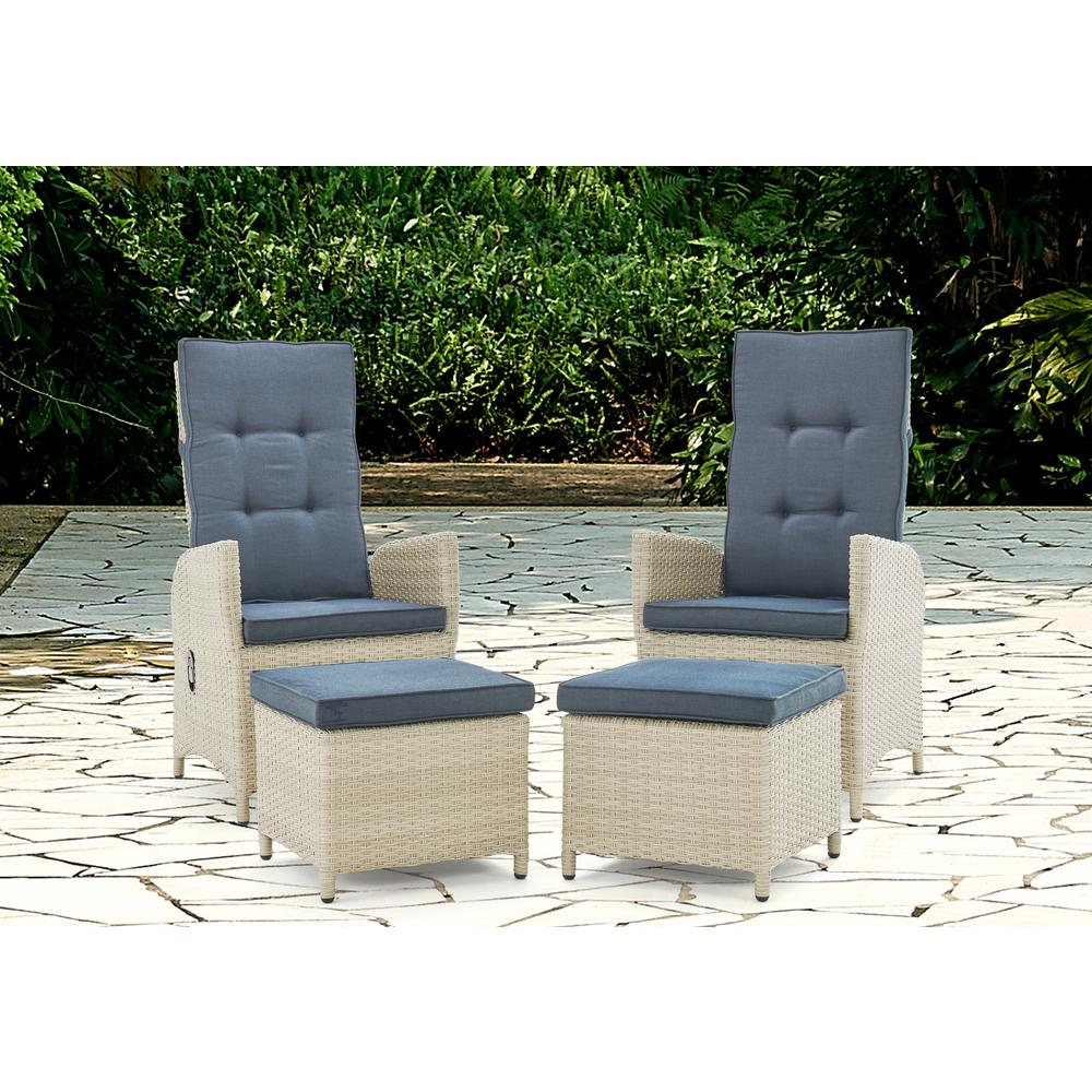 Haven All-Weather Wicker Outdoor Recliners with Ottomans and Cushions. Picture 22