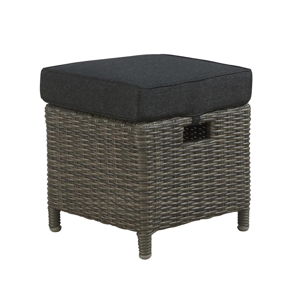 Asti All-Weather Wicker 4-Piece Outdoor Seating Set with Reclining Sofa, 26" H Cocktail Table and Two Ottomans. Picture 17