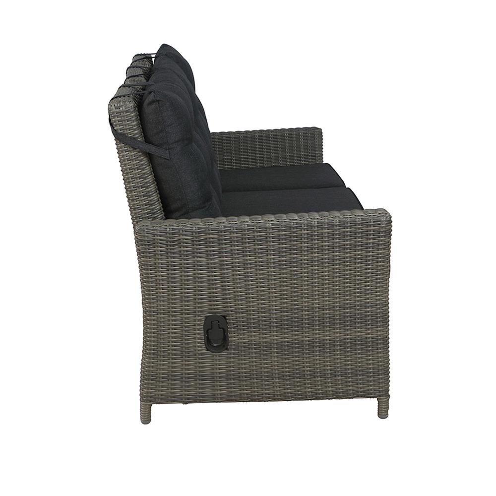Asti All-Weather Wicker 3-Piece Outdoor Seating Set with Reclining Sofa and Two 15" Ottomans. Picture 7