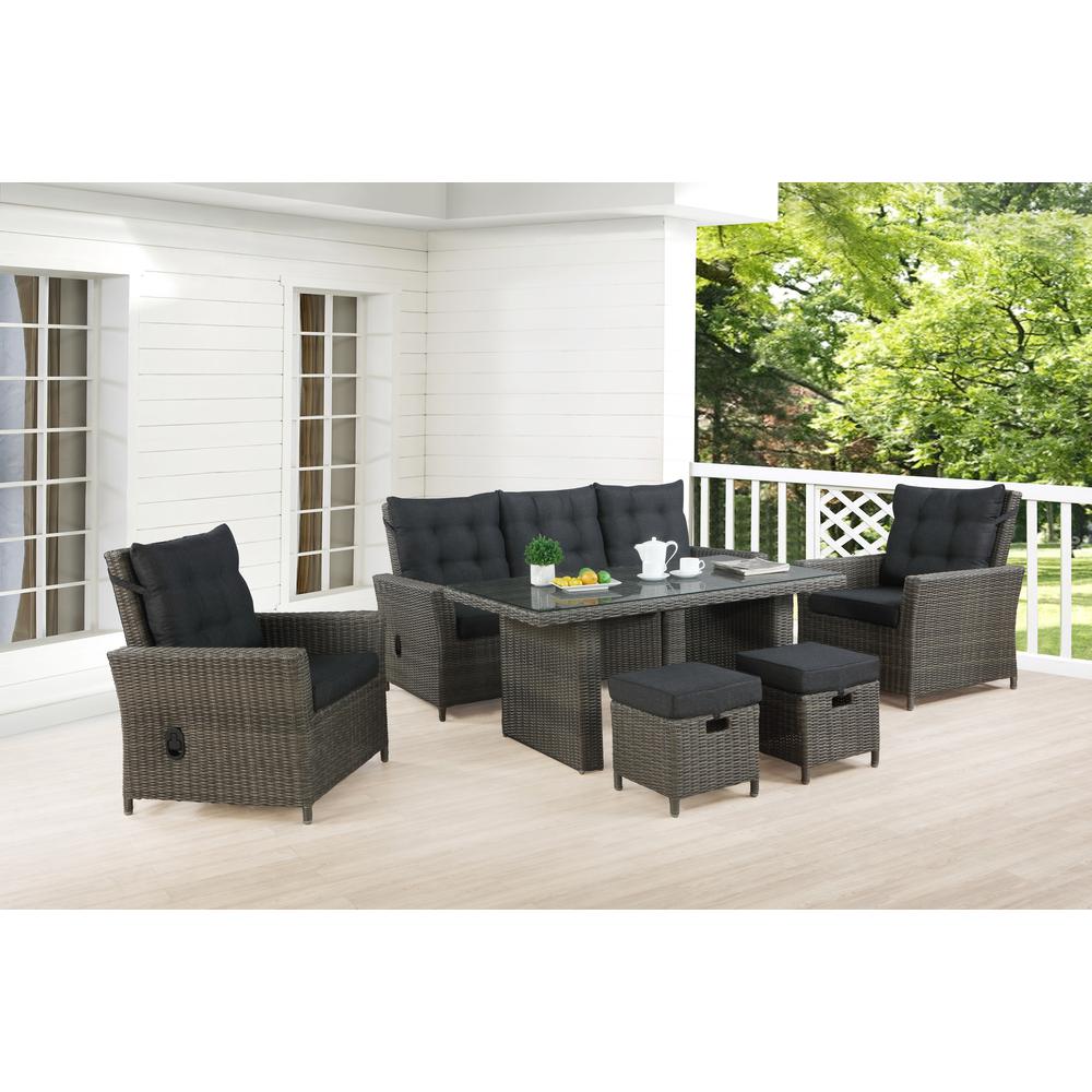 Asti All-Weather Wicker 6-Piece Outdoor Seating Set. Picture 2