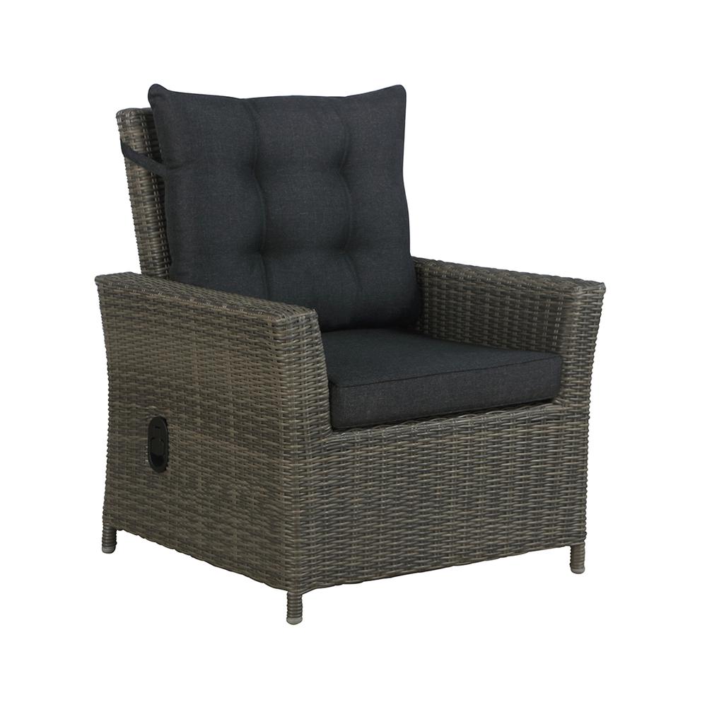 Asti All-Weather Wicker 4-Piece Outdoor Seating Set with Two Reclining Chairs and Two Ottomans. Picture 6