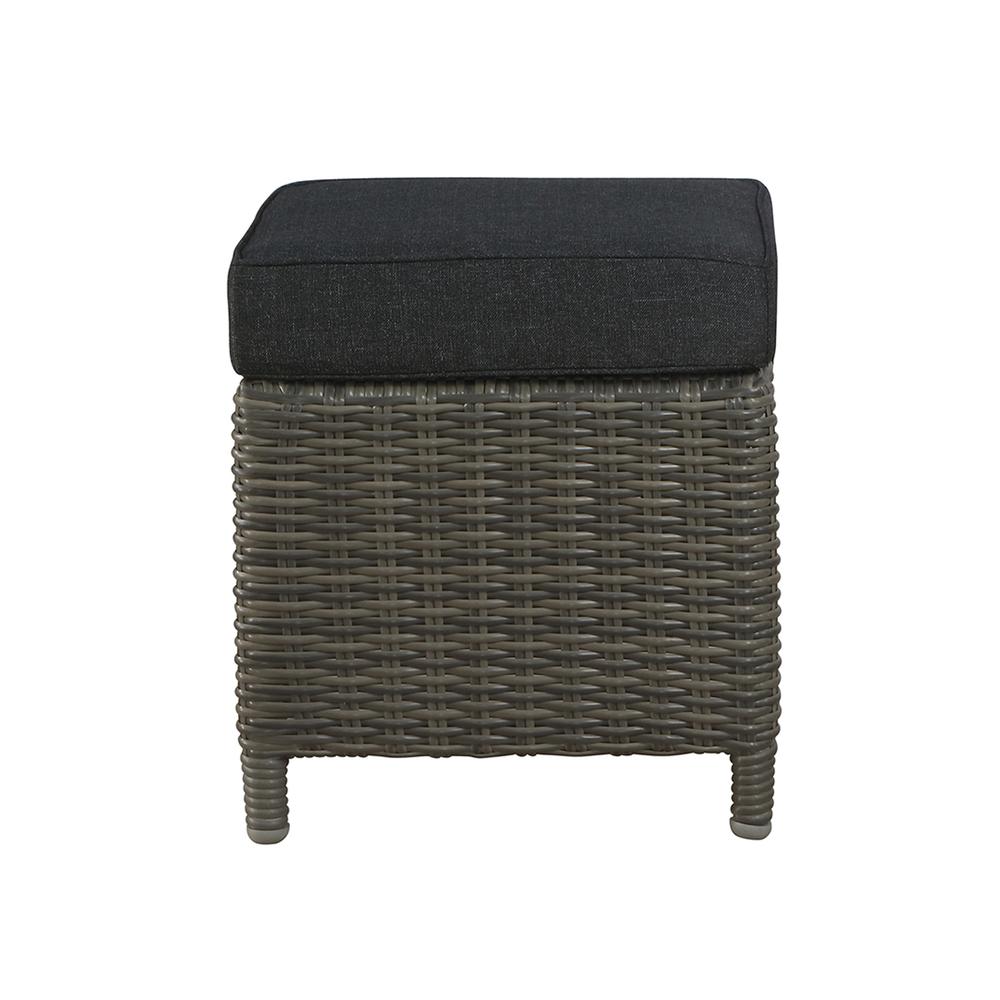 Asti All-Weather Wicker Outdoor Recliner with Cushion and 15" Ottoman with Cushion. Picture 10