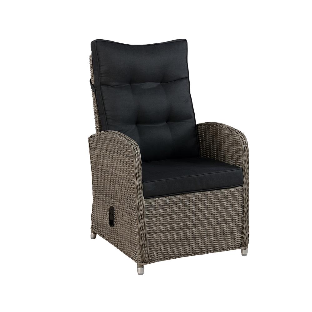 Monaco All-Weather Wicker Outdoor Recliner and Ottoman. Picture 4