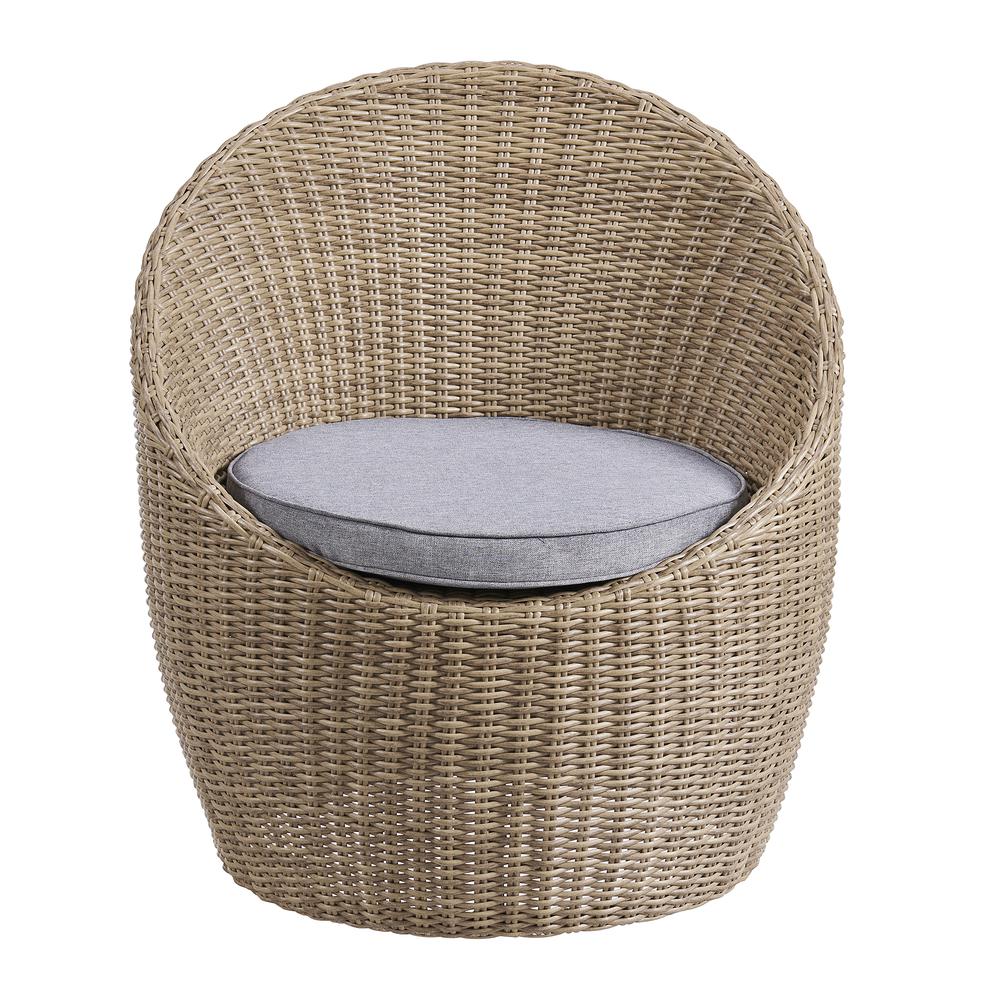 Strafford All-Weather Wicker Outdoor Set with Two Chairs and 18"H Cocktail Table. Picture 5
