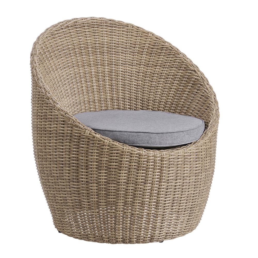 Strafford All-Weather Wicker Outdoor Set with Two Chairs and 18"H Cocktail Table. Picture 6