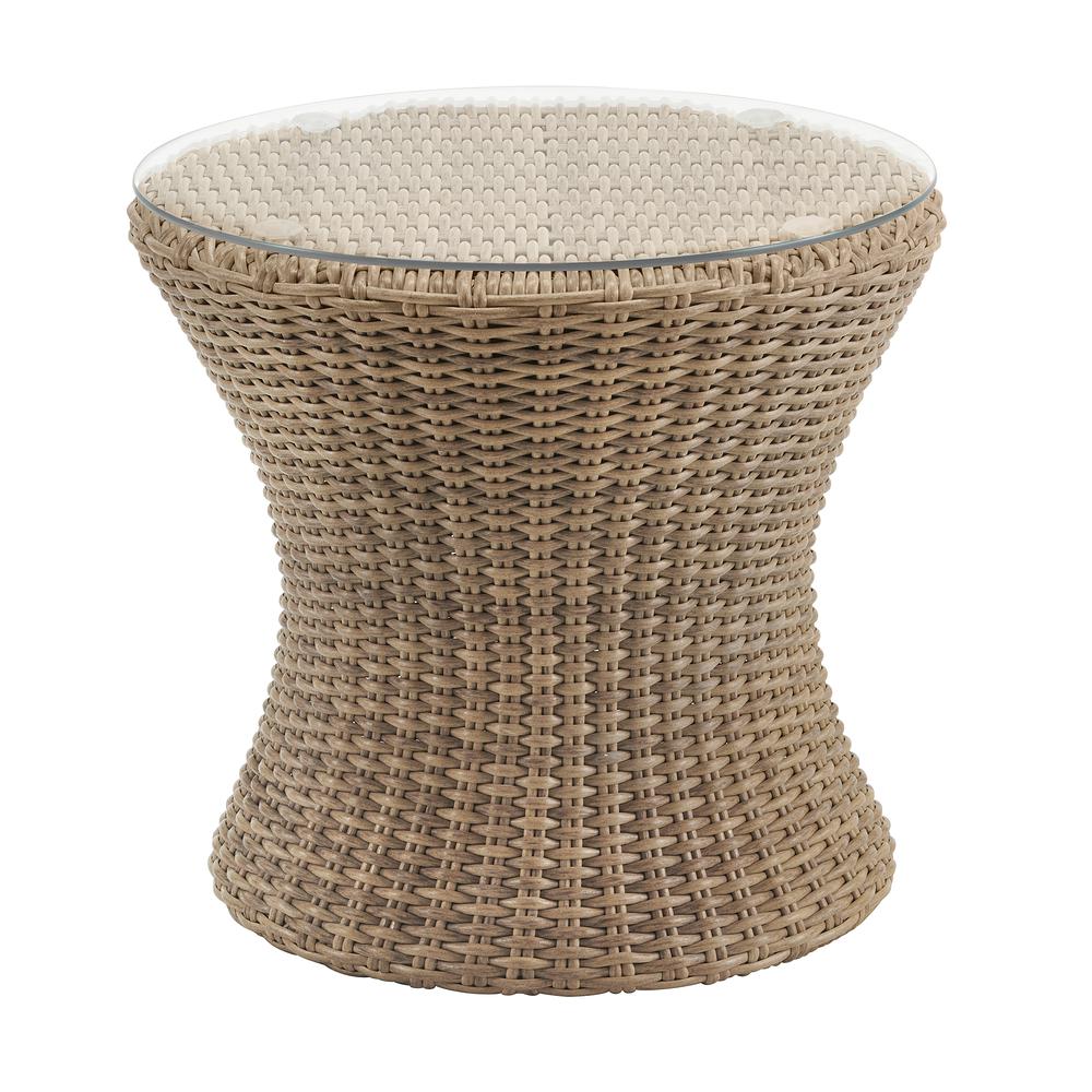 Strafford All-Weather Wicker Outdoor Set with Two Chairs and 18"H Cocktail Table. Picture 9