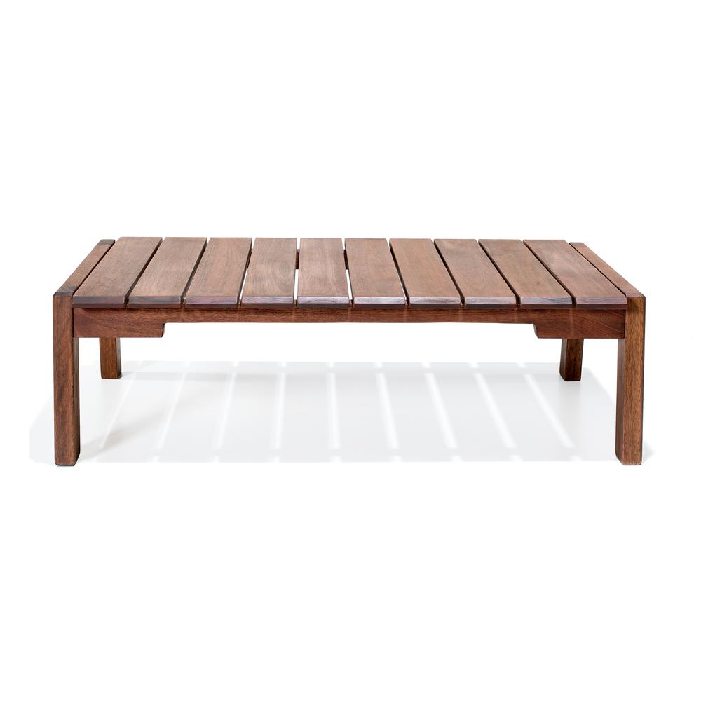 Otero Eucalyptus Wood Outdoor Set with 3-Seat Bench, 2-Seat Bench, Armchair and Coffee Table. Picture 11