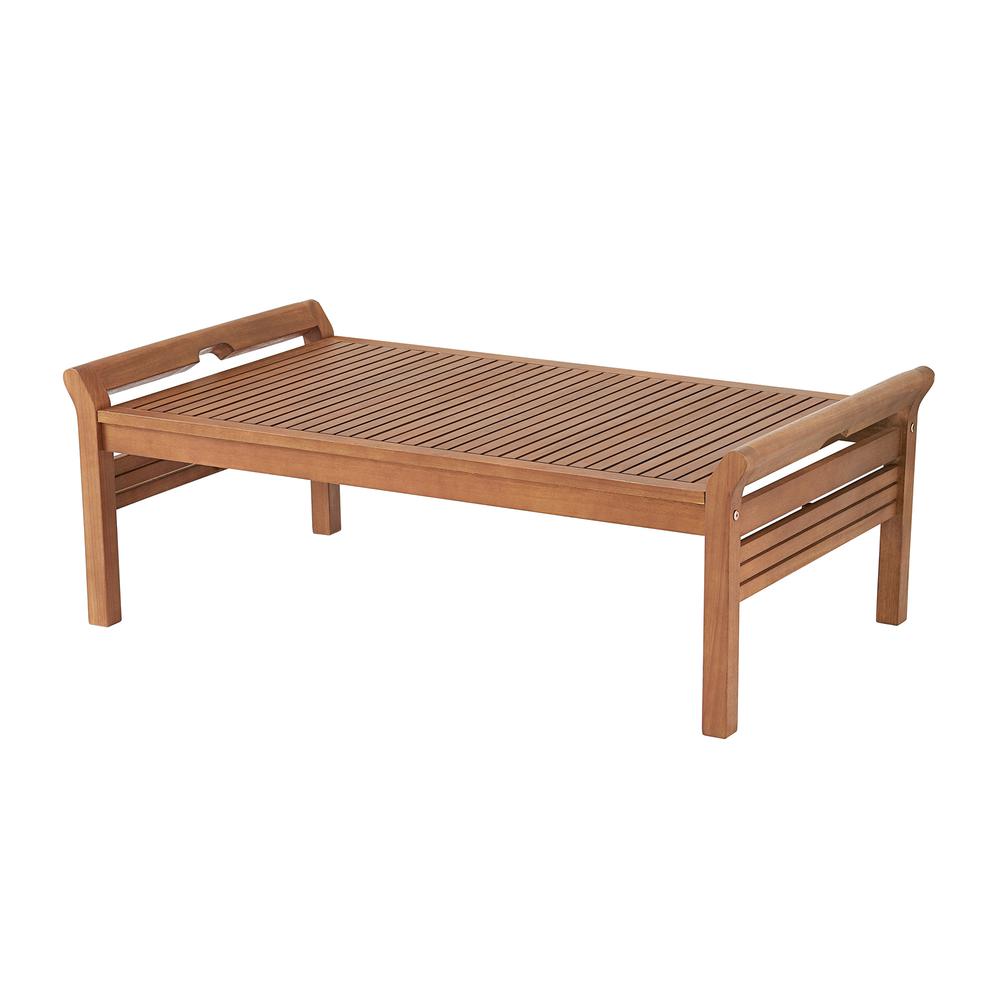 Stamford Eucalyptus Wood Outdoor Rectangle Coffee Table. Picture 2