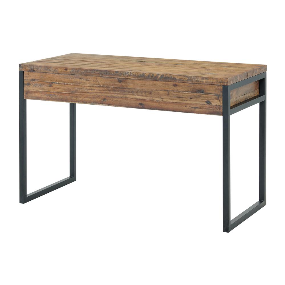 Claremont 48"W Rustic Wood and Metal Desk. Picture 7