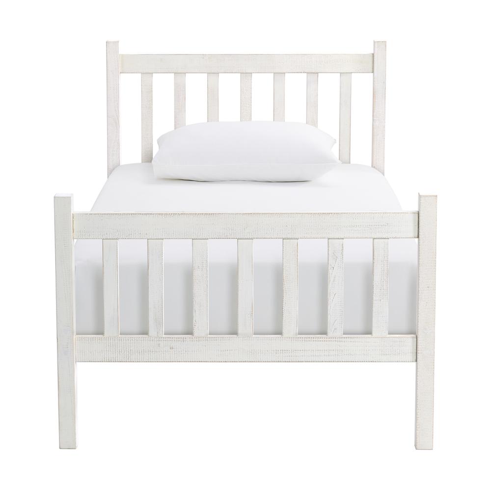 Windsor Wood Slat Twin Bed, Driftwood White. Picture 5
