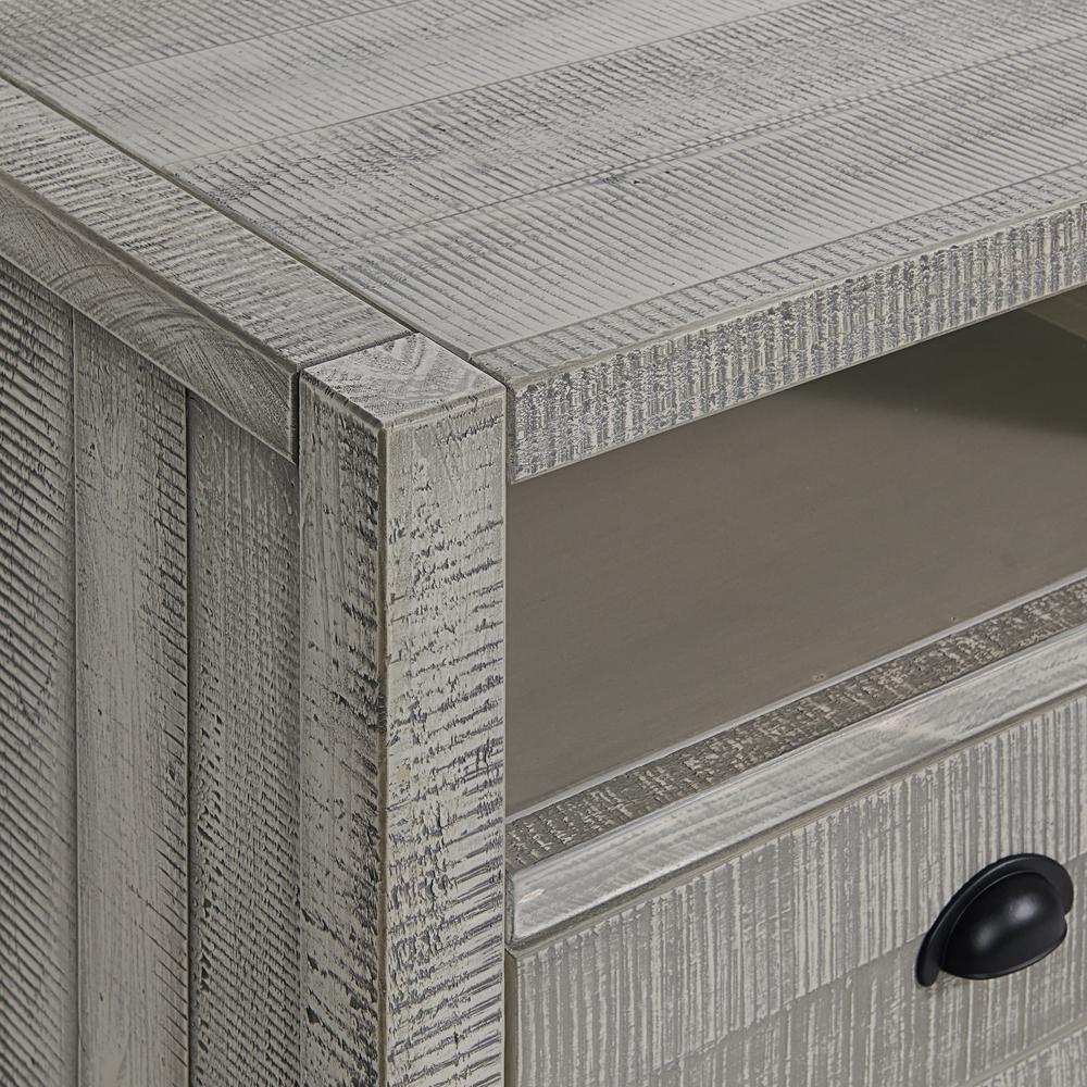 Windsor 2-Drawer Wood Nightstand, Driftwood Gray. Picture 6