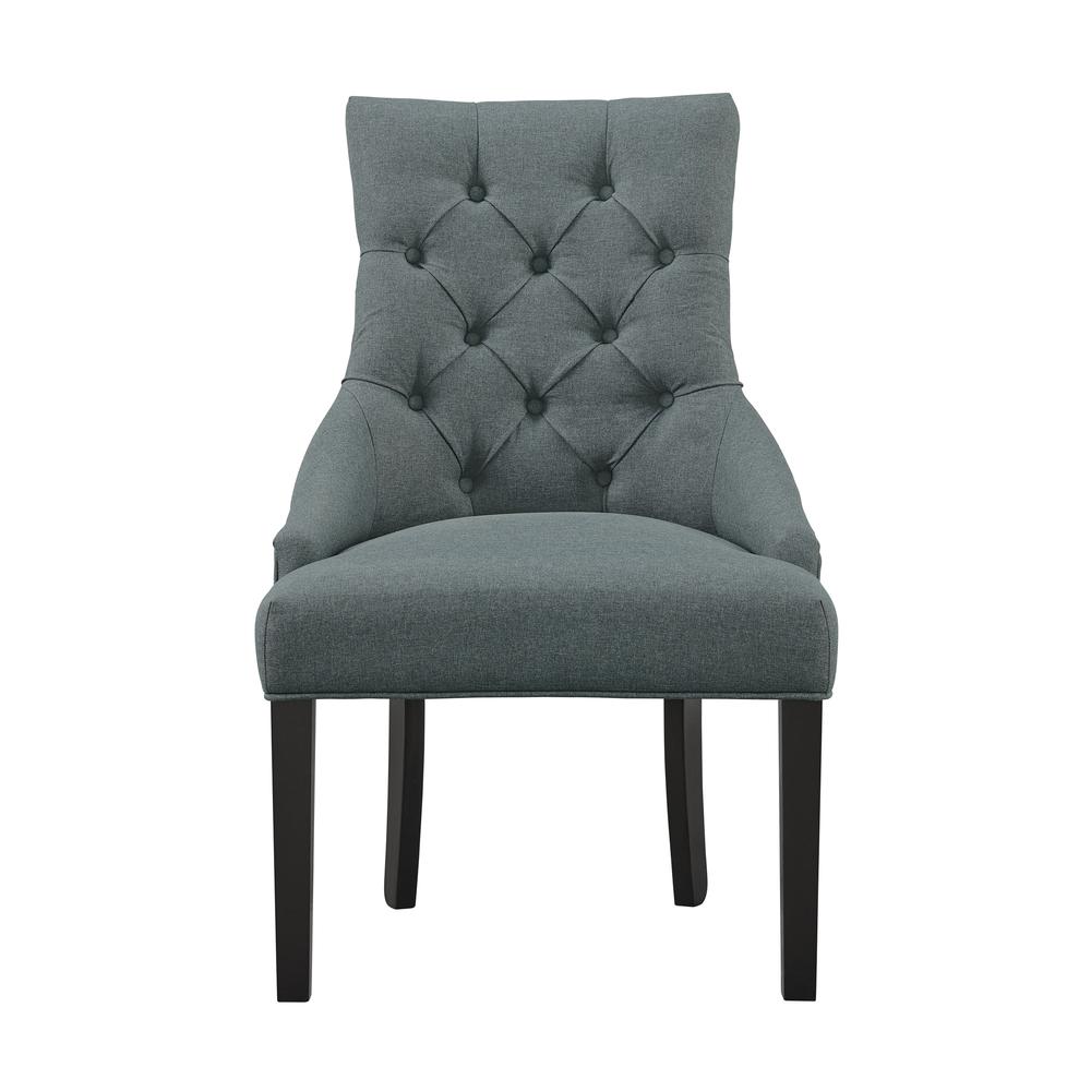 Haeys Tufted Upholstered Dining Chairs, Grey (Set of 2). Picture 2