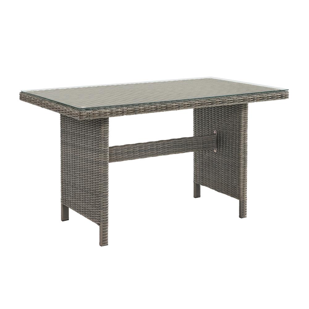 Asti All-Weather Wicker Outdoor 30"H  Dining Table with Glass Top. Picture 3