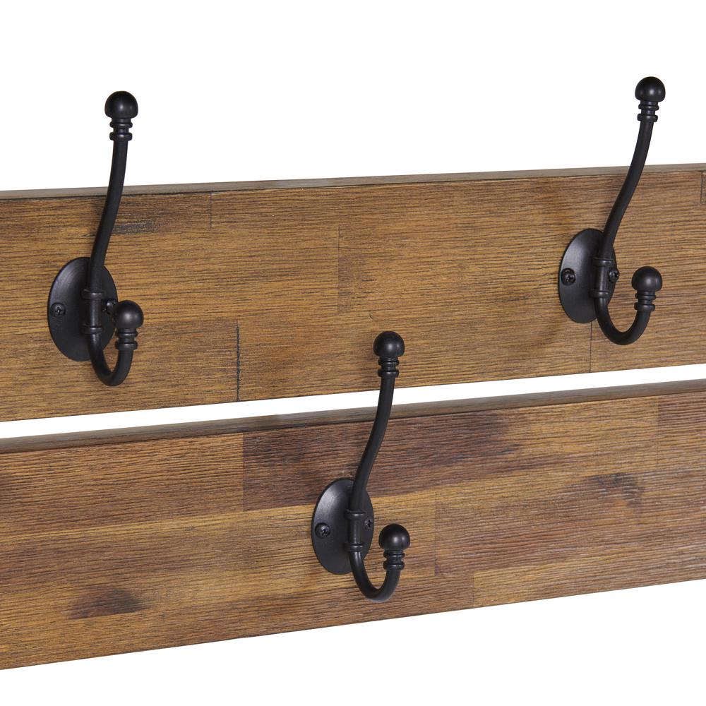 Bethel Acacia Wood 40"W Coat Hook with Shelf. Picture 6