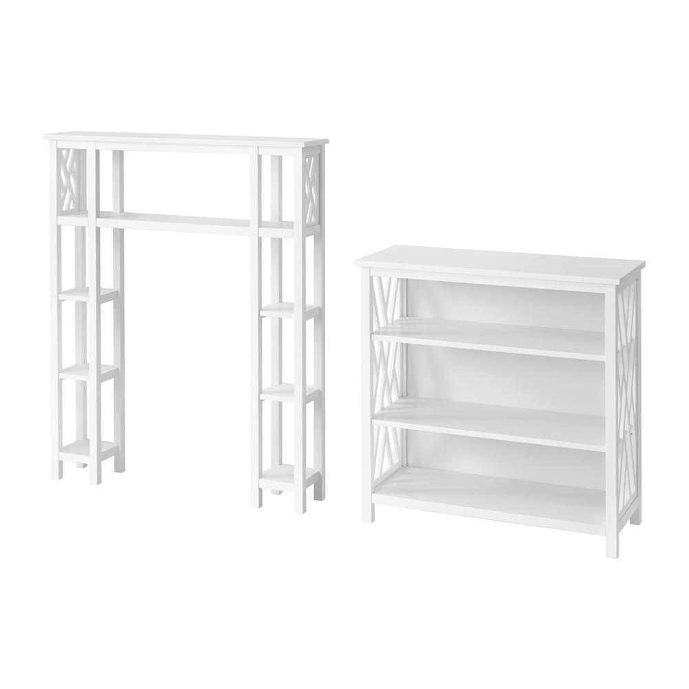Coventry Over Toilet Open Shelving Unit with Left and Right Side Shelves, Bath Storage Shelf. Picture 1