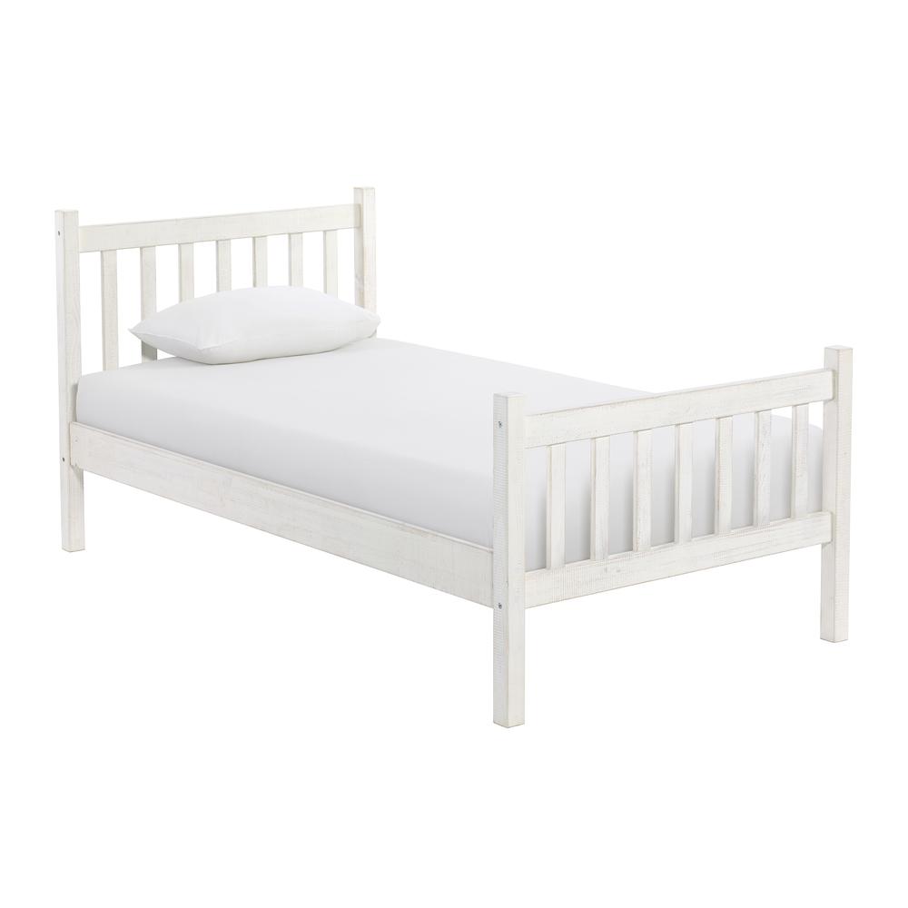 Windsor Wood Slat Twin Bed, Driftwood White. Picture 3