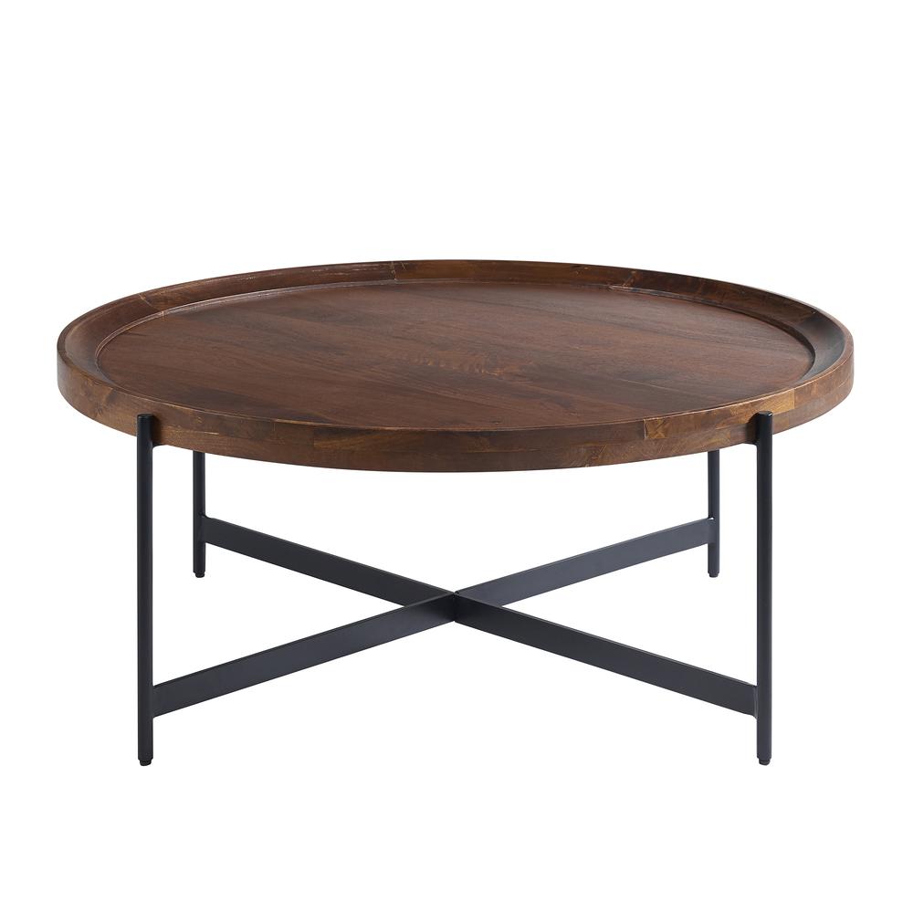 Brookline 42" Round Coffee Table, Medium Chestnut. Picture 2