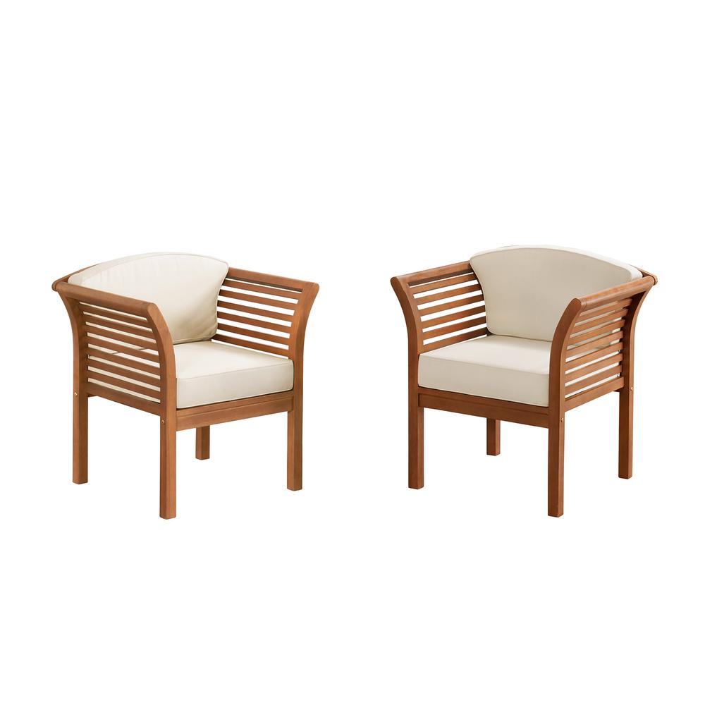 Stamford Eucalyptus Wood Outdoor Conversation Set with 2 Chairs and Coffee Table, Set of 3. The main picture.