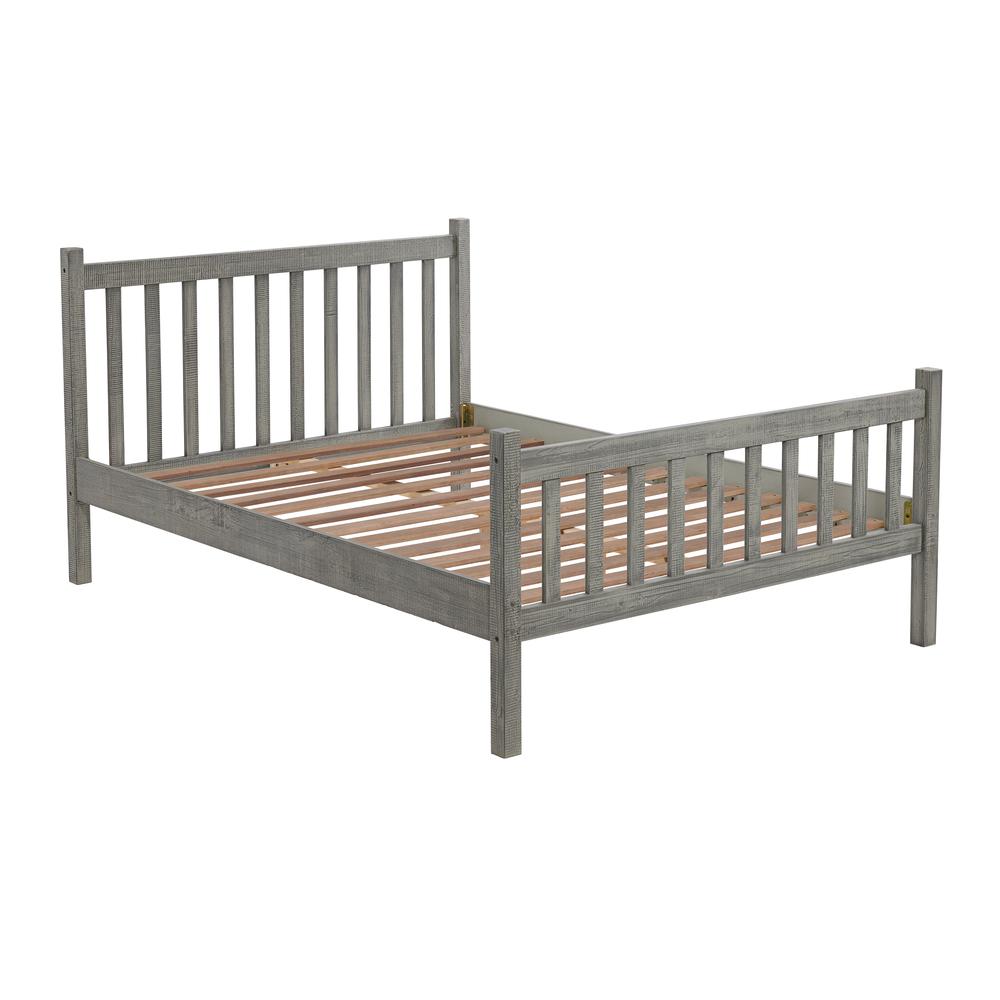 Windsor Wood Slat Full Bed, Driftwood Gray. Picture 1