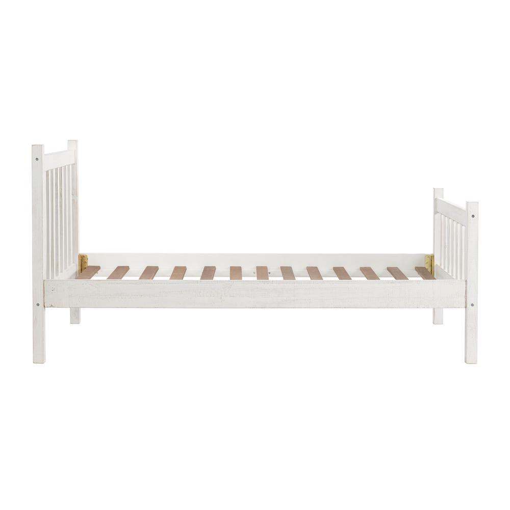 Windsor Wood Slat Twin Bed, Driftwood White. Picture 6