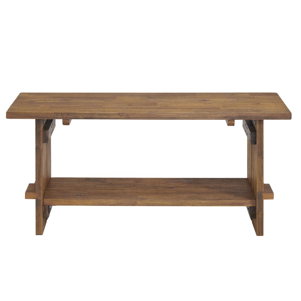 Bethel Acacia Wood 40"W Bench. Picture 3