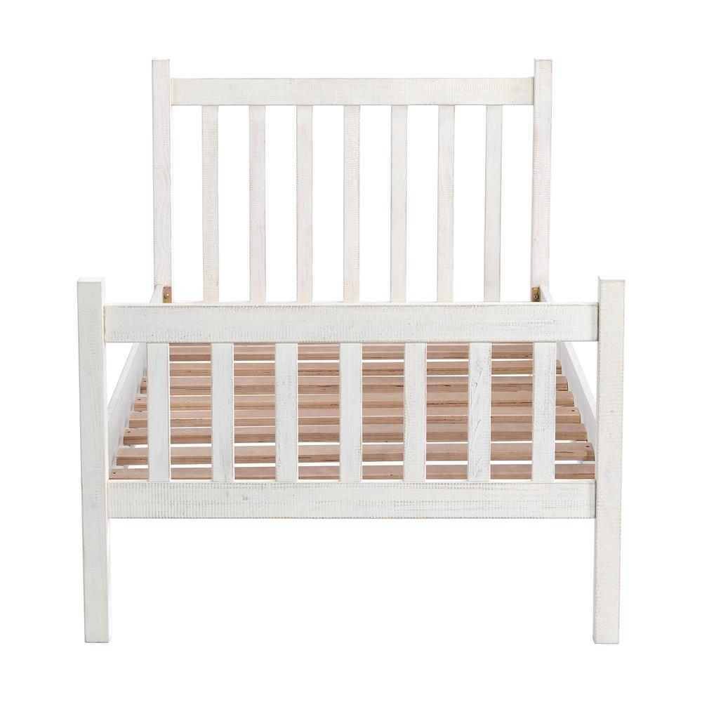 Windsor Wood Slat Twin Bed, Driftwood White. Picture 4