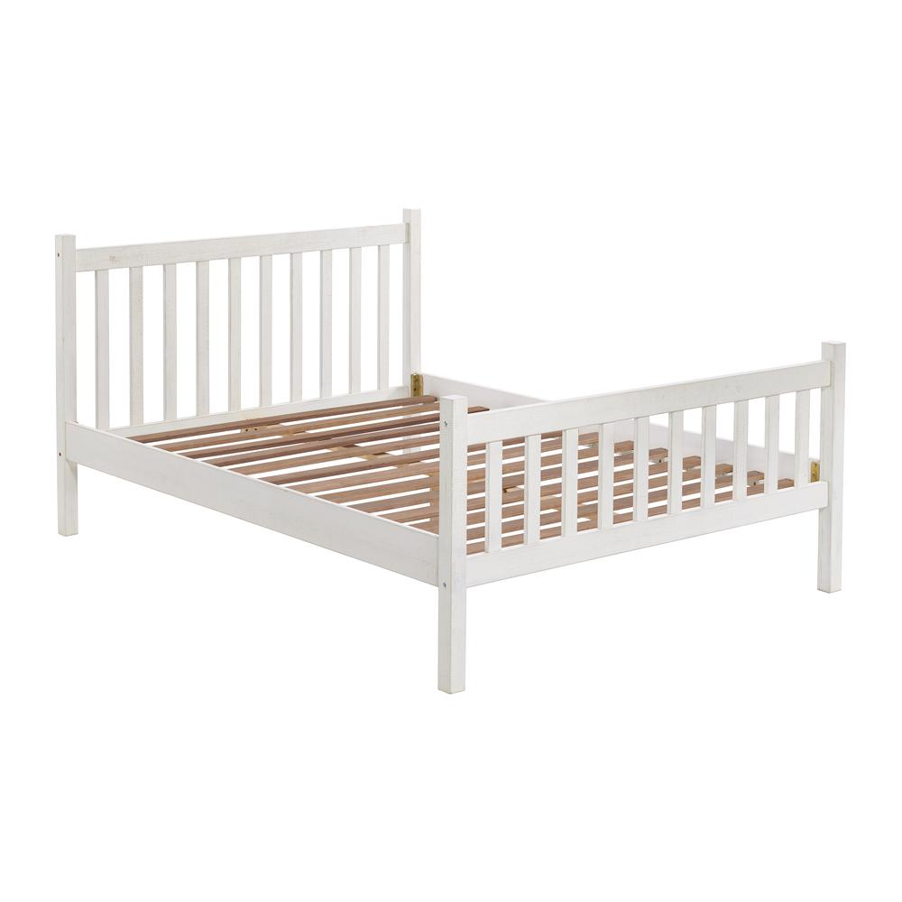 Windsor Wood Slat Full Bed, Driftwood White. Picture 1