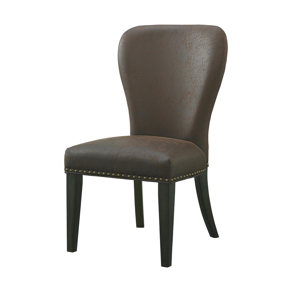 Savoy Upholstered Dining Chairs, Espresso (Set of 2). Picture 3