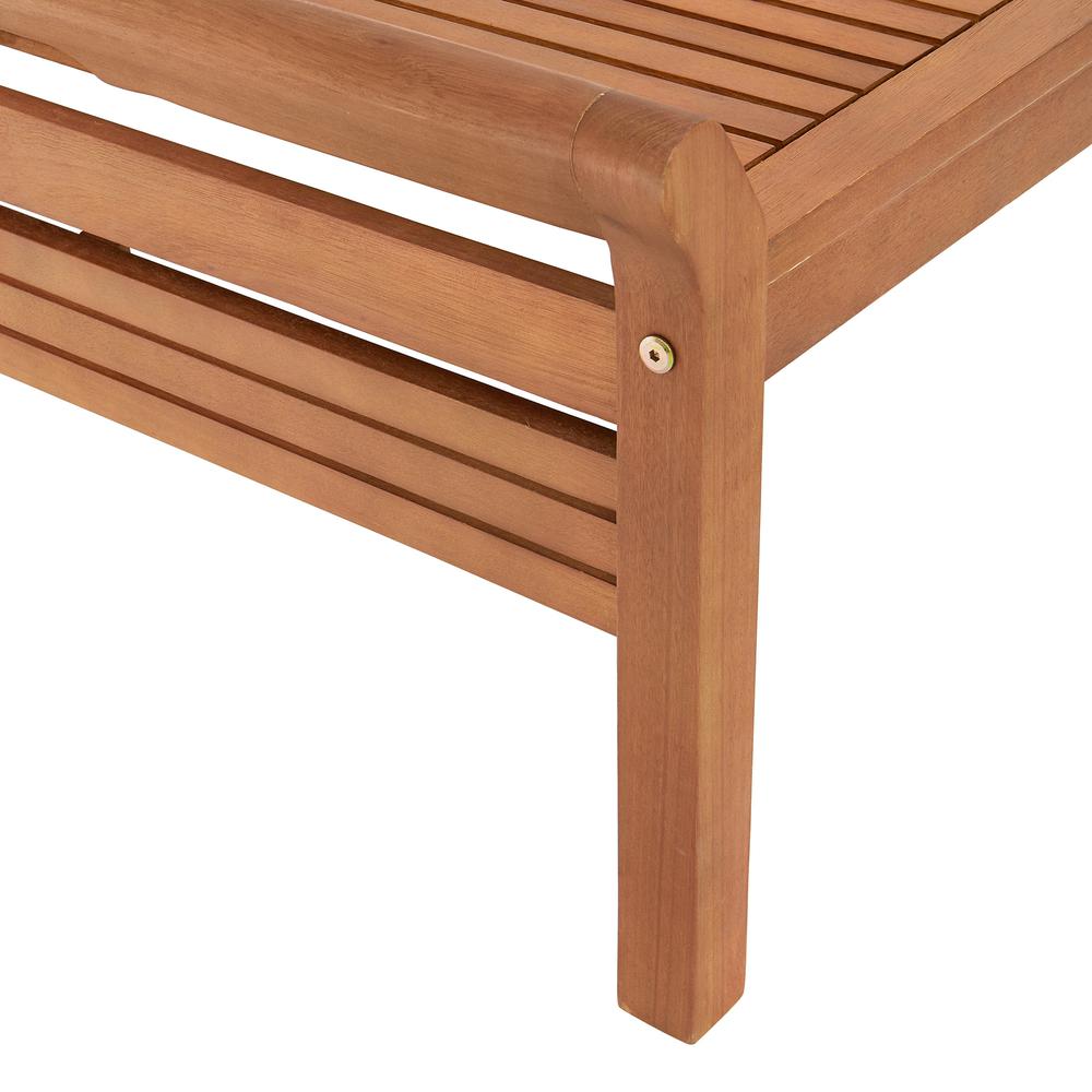 Stamford Eucalyptus Wood Outdoor Rectangle Coffee Table. Picture 5