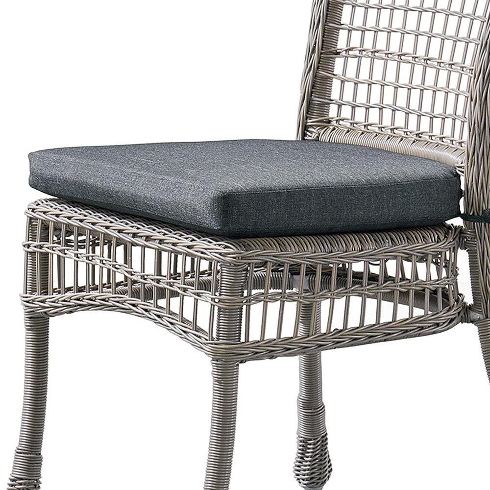Asti All-Weather Wicker Outdoor 37"H Set of Two Dining Chairs with Cushions. Picture 3