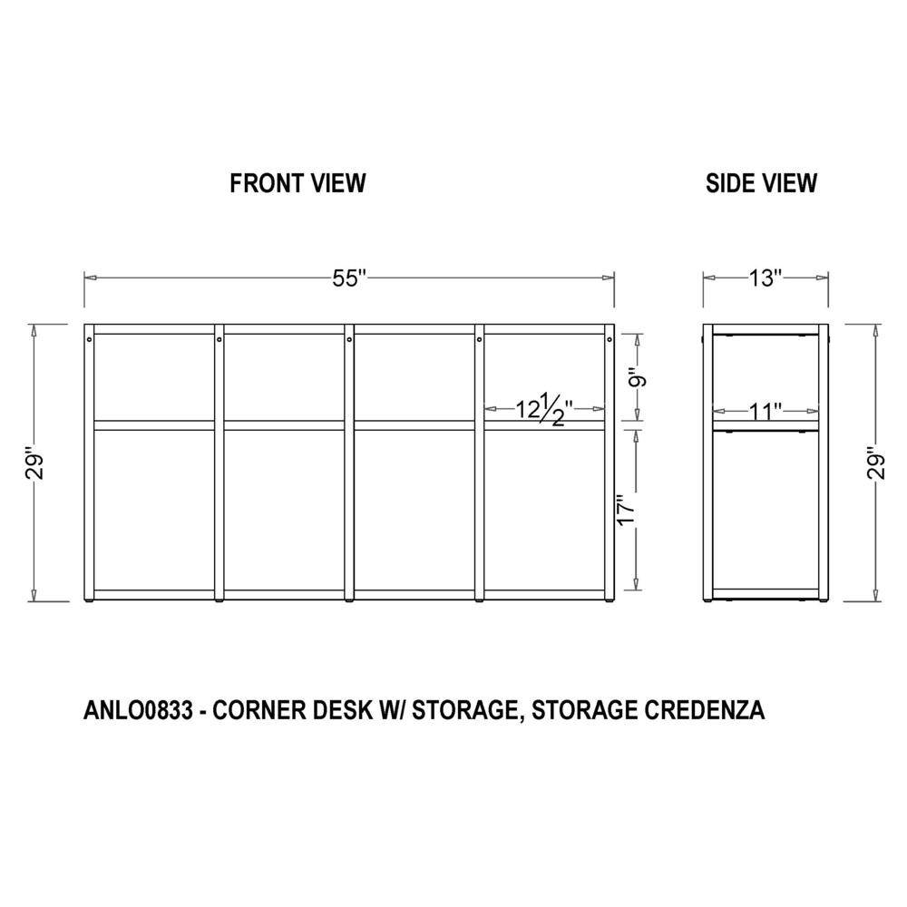 Lloyd 55"W Corner Desk with Storage Credenza. Picture 10