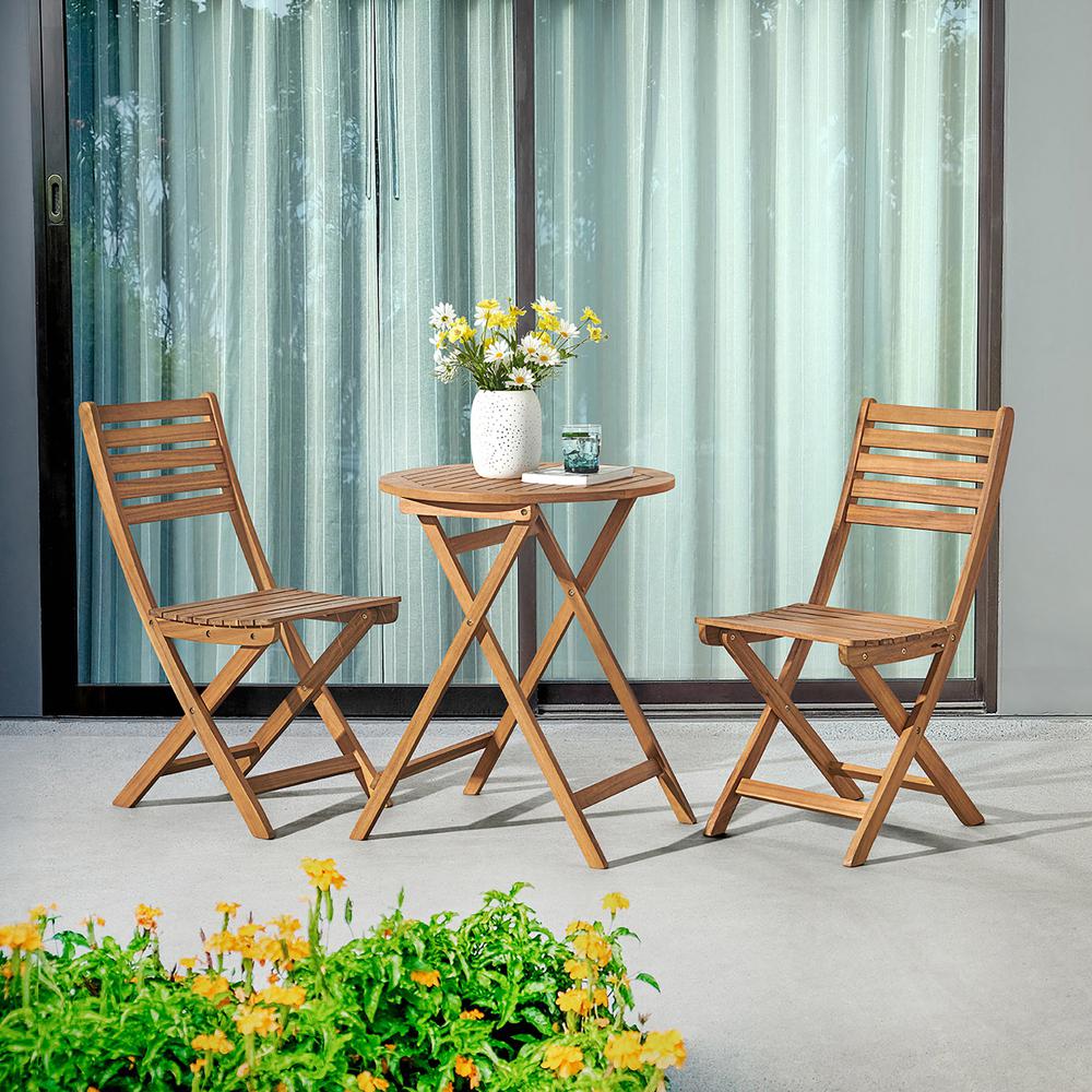 Cabot Folding Table and Chair Set - Round Table and 2 Chairs. Picture 2