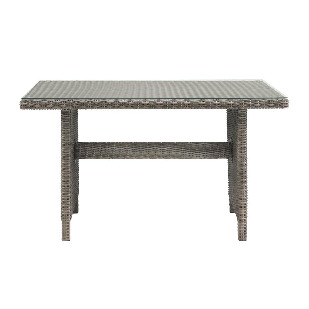 Asti All-Weather Wicker Outdoor 30"H  Dining Table with Glass Top. Picture 2