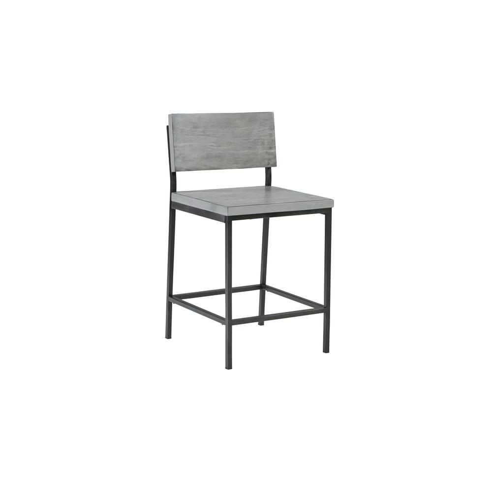 Wood/Metal Bar Stool - Gray- A103-42G. Picture 1