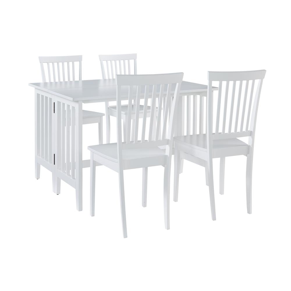 Dining Chair- White, Set of 2, White. Picture 5