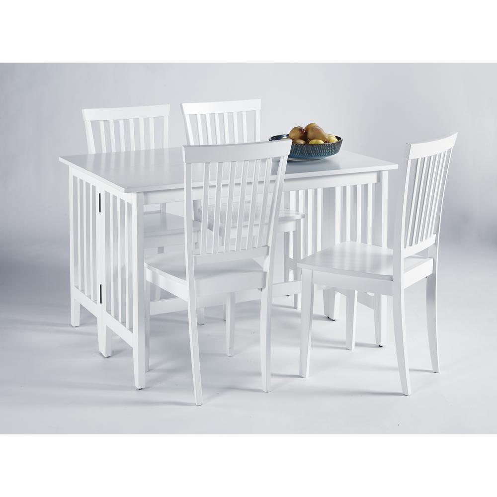 Dining Chair- White, Set of 2, White. Picture 3