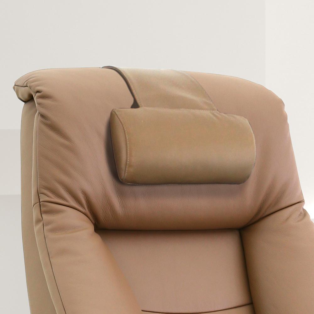 Relax-R™ Montreal Recliner and Ottoman with Pillow in Sand Top Grain Leather. Picture 1