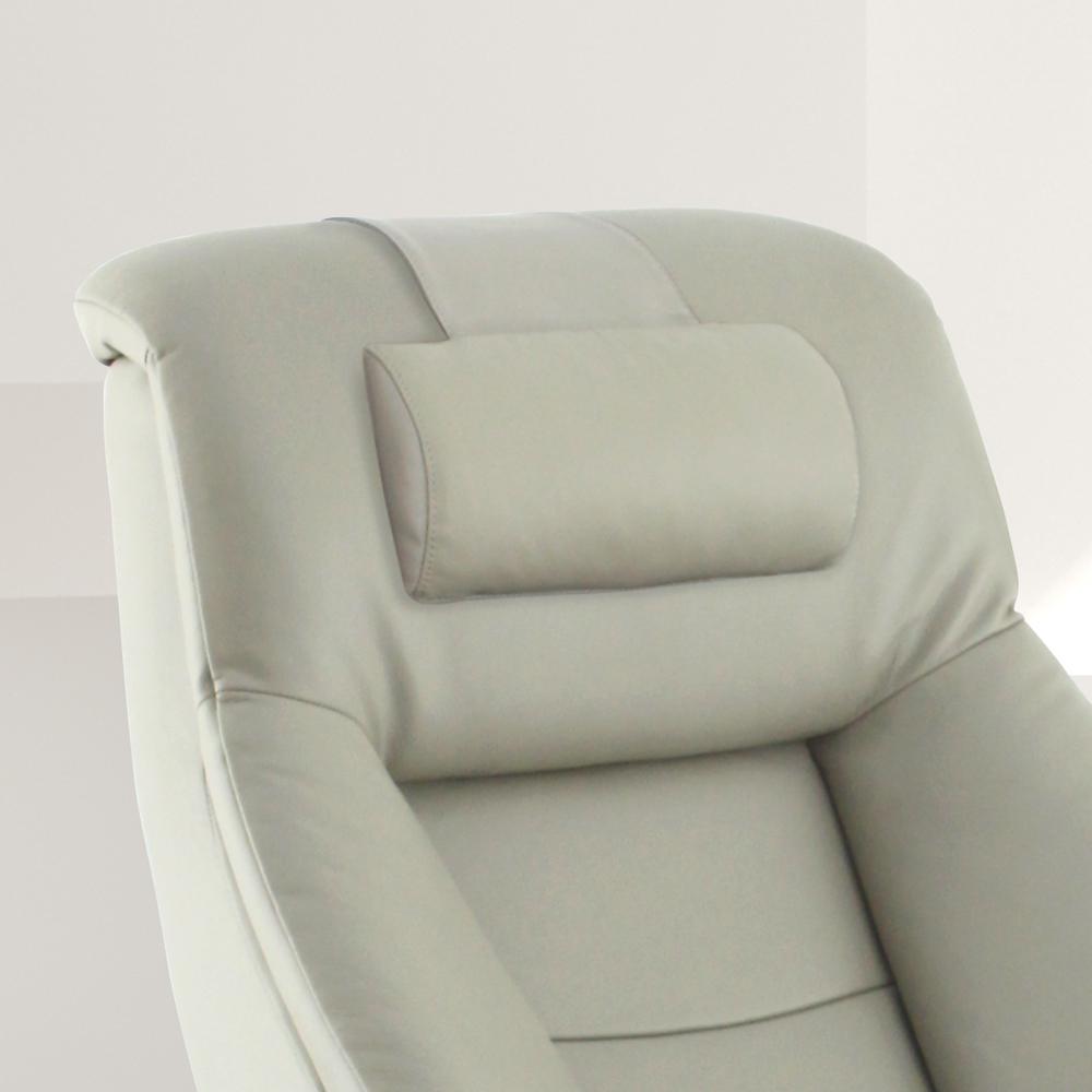 Relax-R™ Montreal Recliner and Ottoman with Pillow in Putty Top Grain Leather. The main picture.