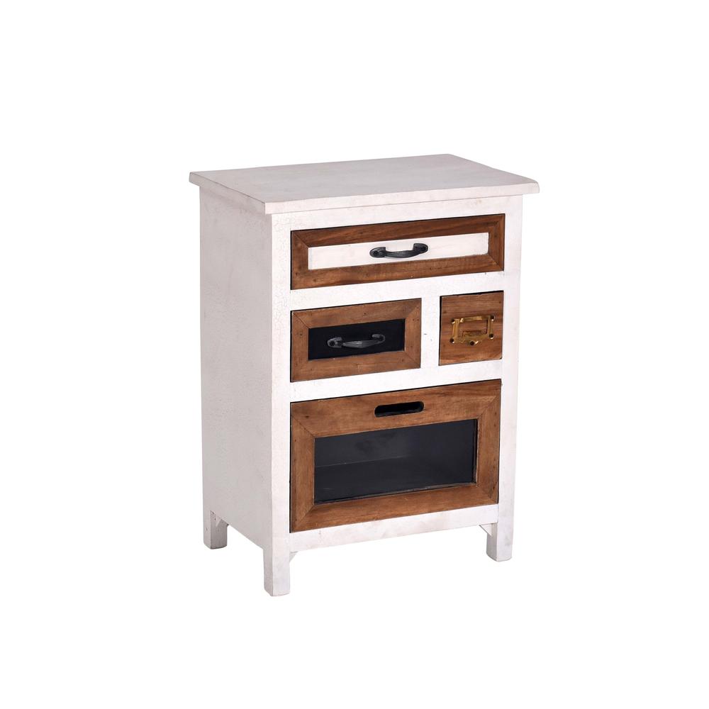 Nightstand in White/Tan/Gray. Picture 2