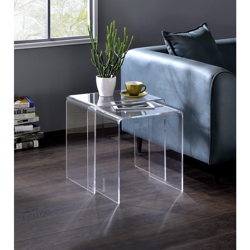 Acrylic Nesting Tables - Set of 2. Picture 2