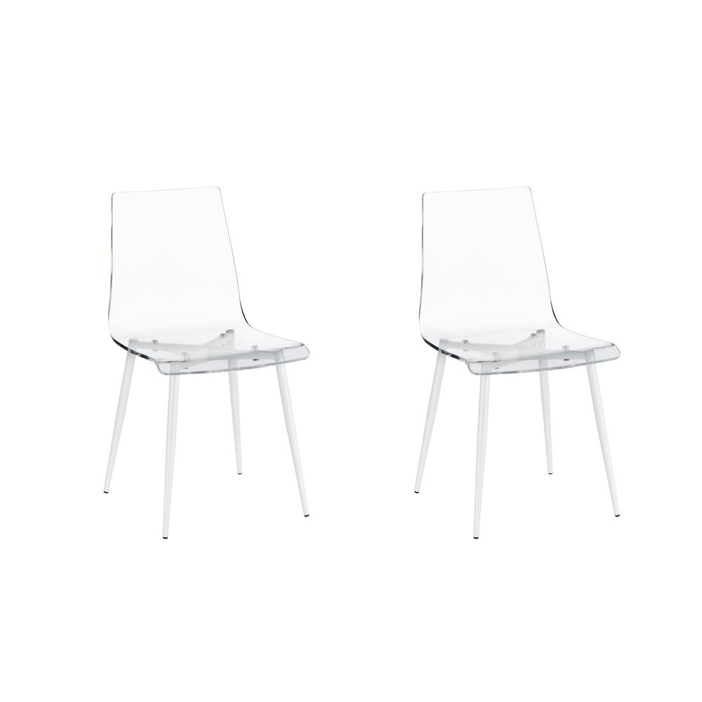 Acrylic Dining Chair-White 2/CTN. Picture 1